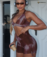 SET ACCSES TIE DYE KURZ - CHOCOLATE